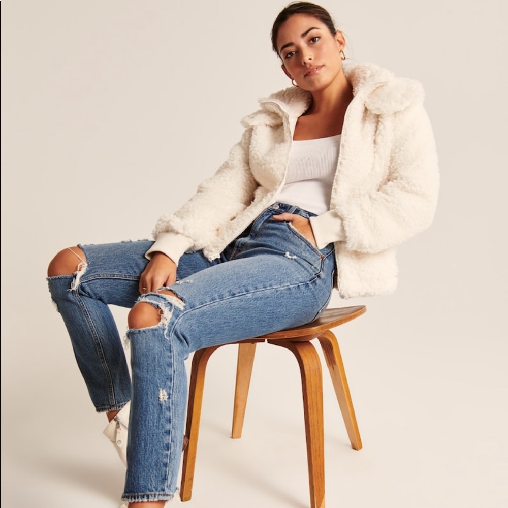 Abercrombie and Fitch Sherpa Full-Zip Jacket NWT